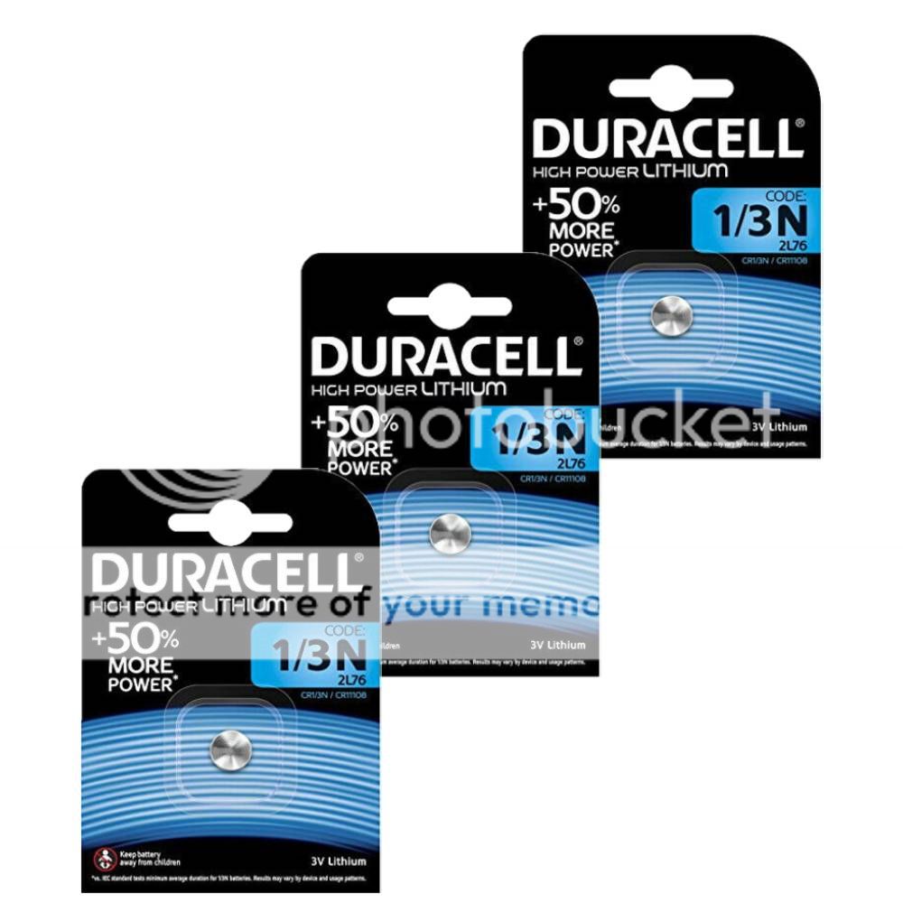 3 Duracell 1/3N 2L76 Lithium Batteries 3V CR1 3N CR11108 DL1/3N EXP ...